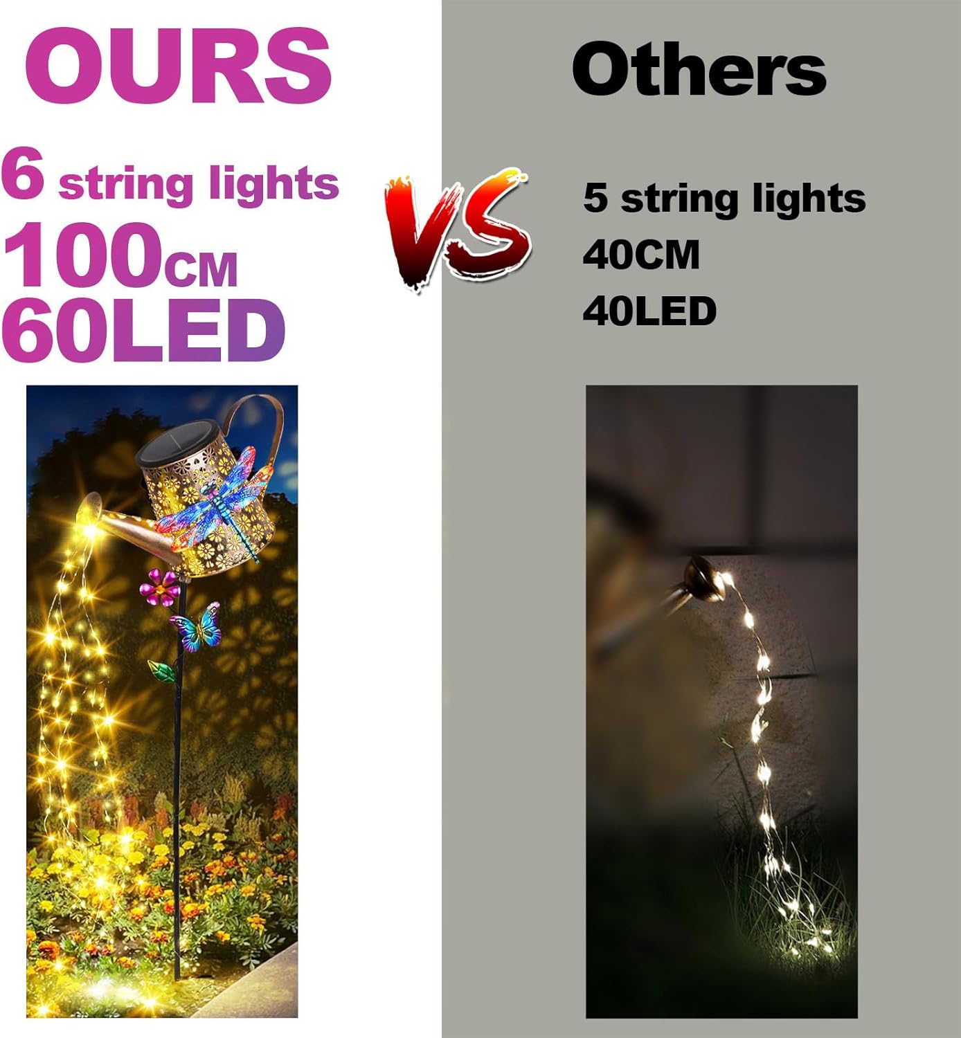 Solar Lights Outdoor Decorative, 39.4'' Metal Solar Watering Can Lights with Dragonfly, Waterproof Garden Stake Lights for Yard Lawn Patio Pathway Landscape, Gardening Gifts for Mom Grandma Women