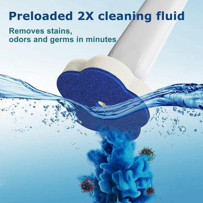 Disposable Toilet Brush: Toilet Bowl Brush and Holder Set with 24 Wand Refills, Upgraded Handle, 2X Cleaners, Toilet Cleaning System with Storage Caddy for Sink, Bathtub, Floor, Drain (2 Sets, Blue)
