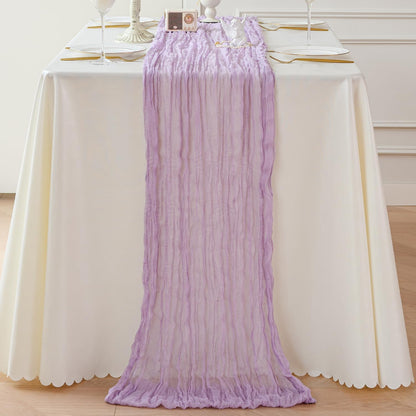 Sioloc 1 Pack Lilac Purple Lavender Cheesecloth Table Runner Fall Autumn Decor for Home 10ft Table Cloth for Tea Wedding Birthday Party Baby Bridal Shower Halloween Thanksgiving