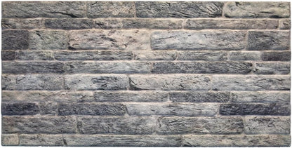 Dundee Deco 3D Wall Panels Faux Brick - Cladding Light Grey Stone Look Wall Paneling, Styrofoam, Sample, Size 10 x 10 in.