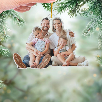 Pawfect House Personalized Photo Ornament, Custom Christmas Ornaments, 2D Acrylic with Ribbon, 3.7IN, 4.5IN or 5.5IN, Box Included, Custom Photo Gifts