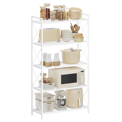 SONGMICS 5-Tier Metal Storage Rack, Shelving Unit with X Side Frames