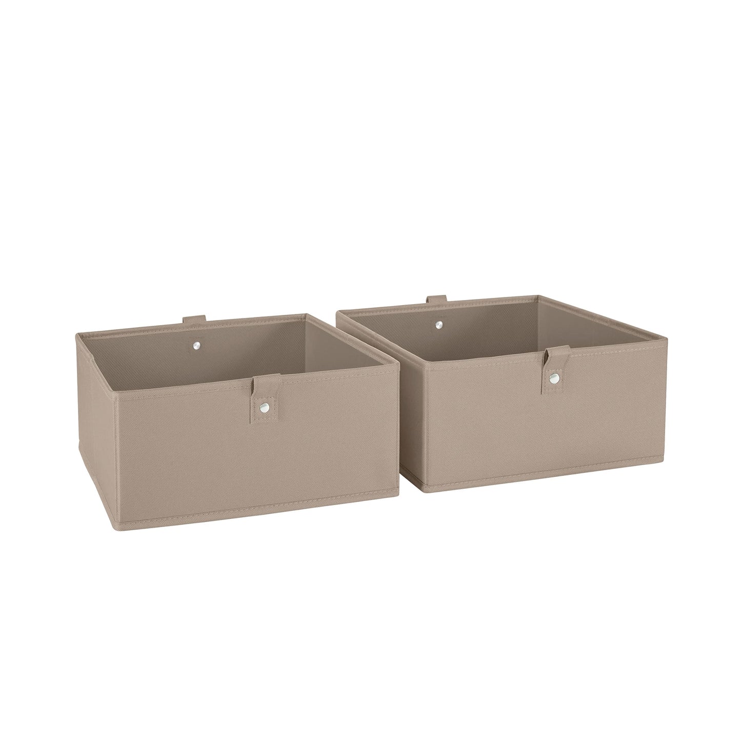 RiverRidge Folding Storage Bins - 2-pack of 5in Tall Taupe Cubes