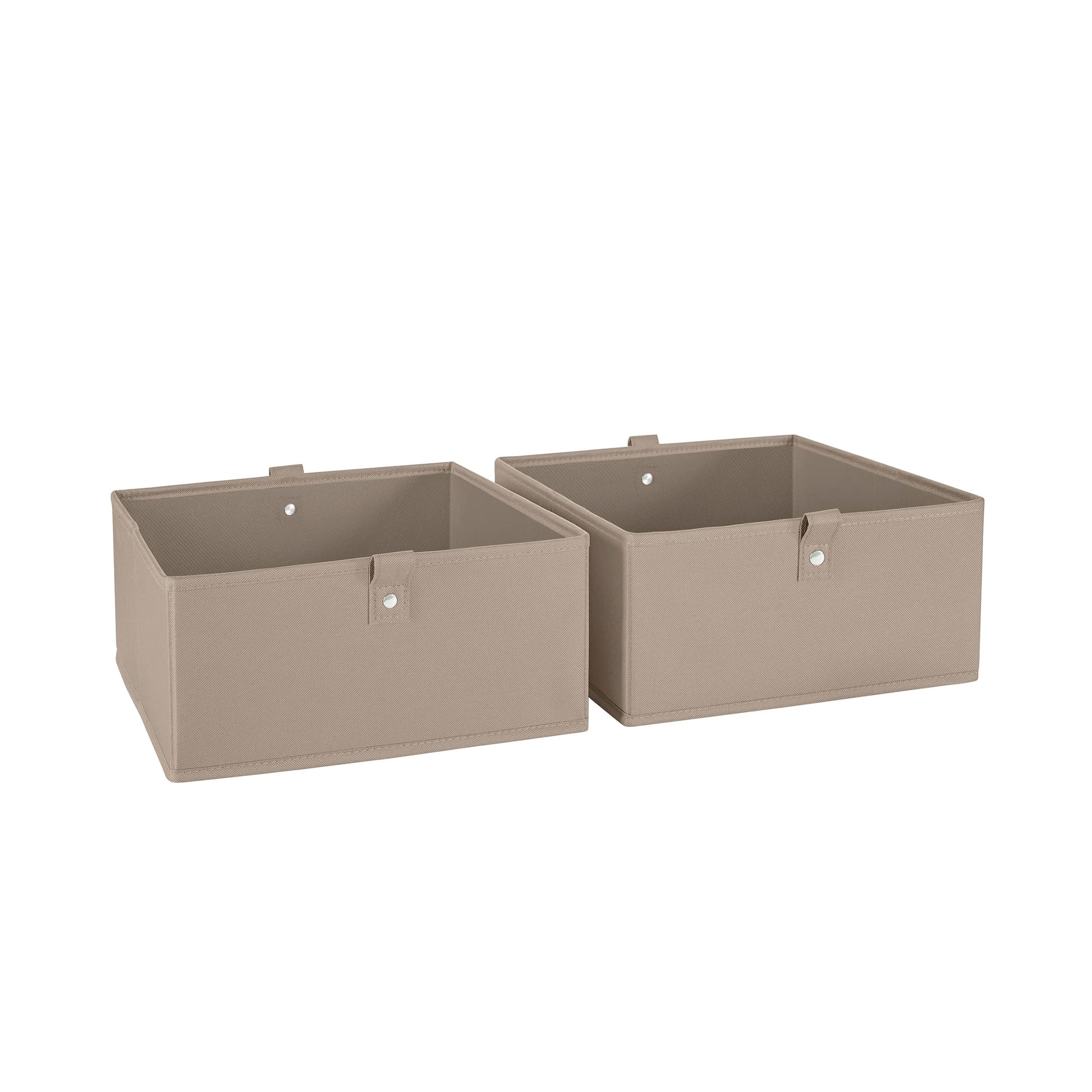 RiverRidge Folding Storage Bins - 2-pack of 5in Tall Taupe Cubes