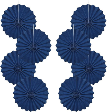 Blue Party Decorations,Blueberry Party Decorations Decorations Party Paper Fans Bulk 12in,Graduation Decoration Classroom Decor, Western Themed Party Decorations 30 Color DIY Set （Deep Blue）