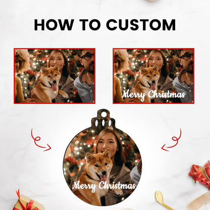 Personalized Christmas Ornaments 2025 Customized with Photo Text Ornament Keepsake Pet First Christmas Ornament Bulk Custom Wooden Xmas Tree Decorations, Wood Lantern