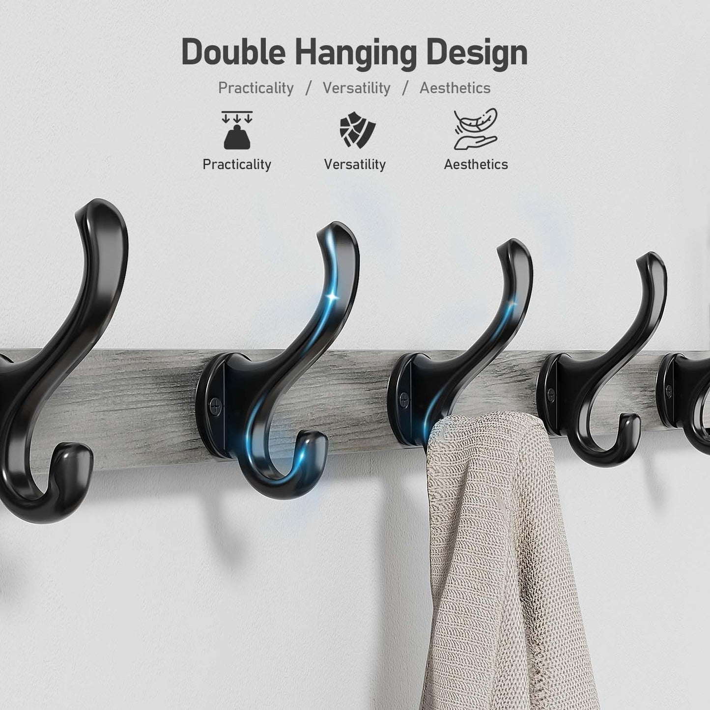 Tatub 29" Rustic Coat Rack Wall Mount with Shelf, Heavy Duty Wall Hooks with Shelf, Entryway Rustic