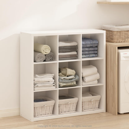 Furinno Simple 9-Cube Storage Organizer, Display Shelf, White