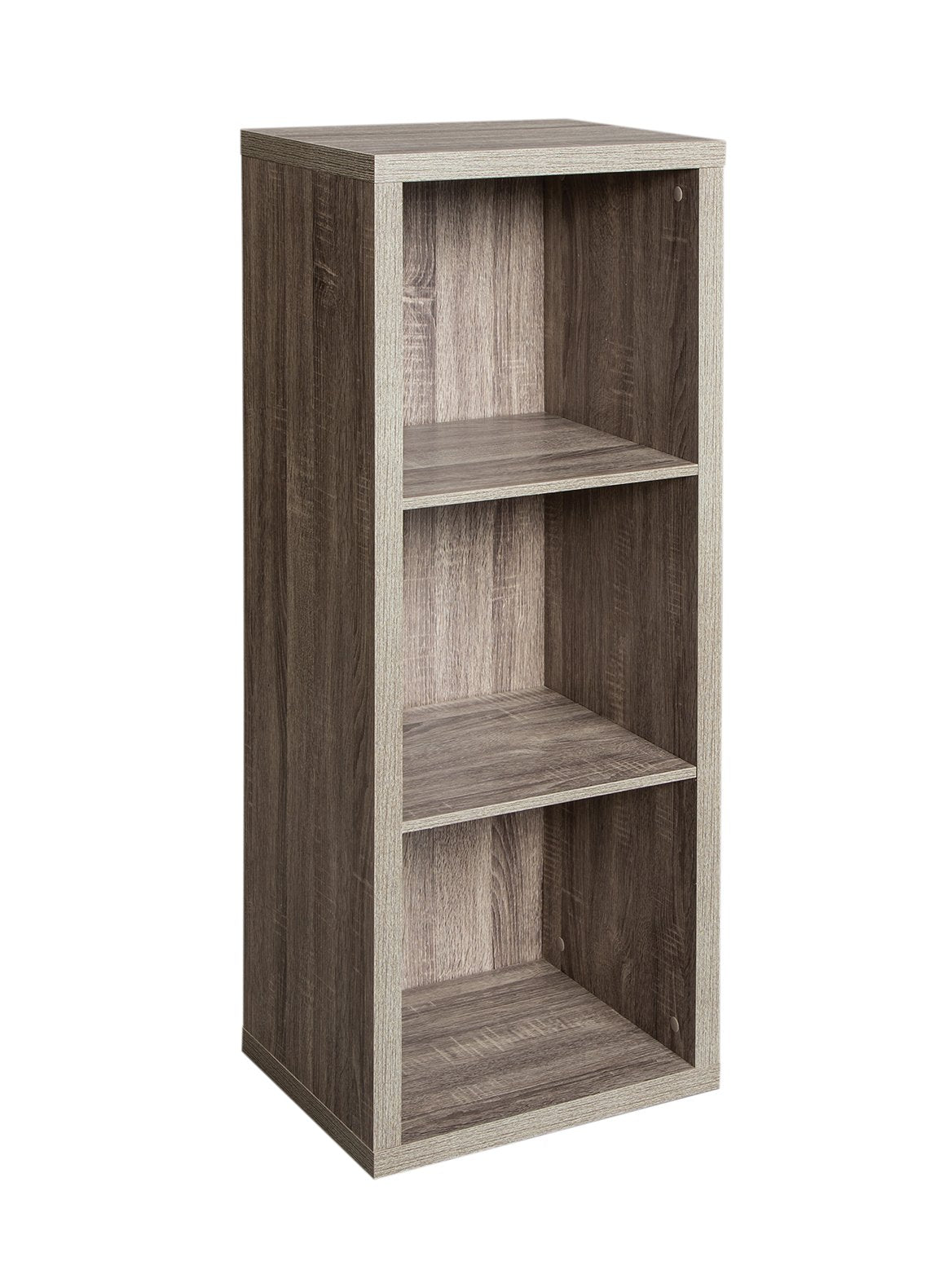 ClosetMaid 3 Cube Storage Shelf Organizer Bookshelf with Back Panel, Easy Assembly, Wood, Weathered
