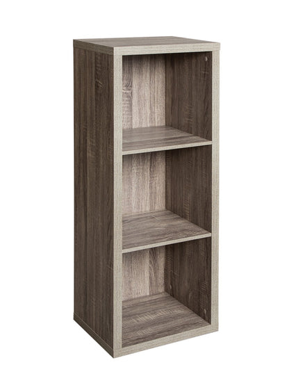 ClosetMaid 3 Cube Storage Shelf Organizer Bookshelf with Back Panel, Easy Assembly, Wood, Weathered
