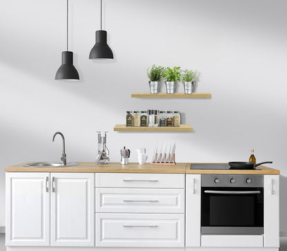 Sorbus Floating Shelves for Wall - 24" Bathroom Shelves, Wall Decor for Bedroom, Kitchen, Living Room, Home Decor & Book Storage - Mounted Floating Shelf with Invisible Brackets (Maple Wood, 3 Pack)