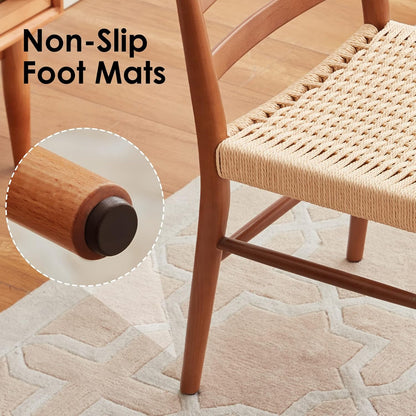 STARY Wood Rattan Dining Room Chairs with Comfortable Woven Seat,Fully-Assembled