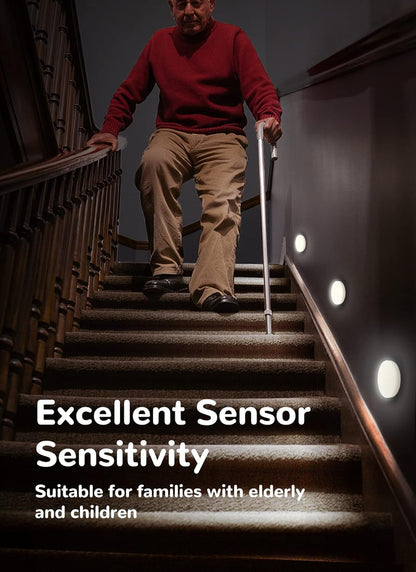 Homelist 6 Pack Motion Sensor Light Indoor, Rechargeable Puck Lights, Wireless Battery Operated Night Light for Closet, Hallway, Stairs, Kitchen with 2 Color Temperatures