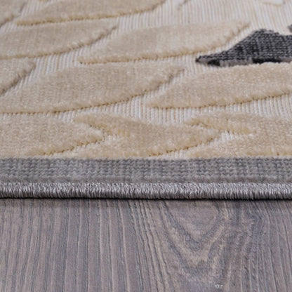 Beverly Rug Outdoor Runner Rug 2x7 Modern Floral Tropical Area Rugs for Indoor and Outdoor Patio Easy to Clean Non Shedding Living Room Porch Garden Washable Outside Carpet (2 x 7 Beige)