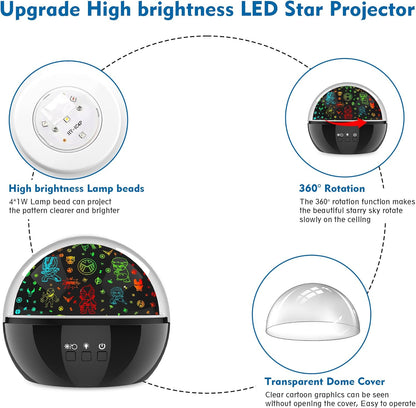 Superhero Night Light Projector for Boy,Kids Night Lights with Hulk and Star Theme,360 Degree Rotation,15 Mode Color Changing,Birthday Gift Toys