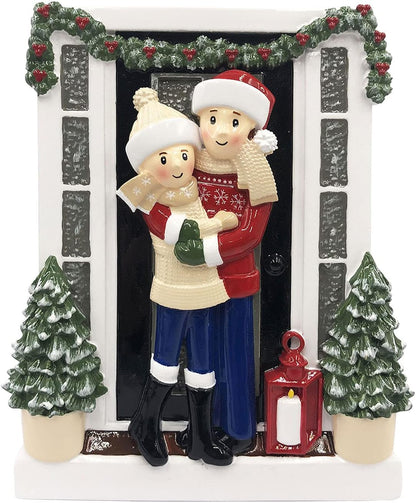 3D Personalized Our First Christmas Ornament 2025 Winter Sweater Couple Ornaments Front Door Couples Ornament 2025 Family of 2 Xmas Tree for a Couple Ornaments Couples Unique Gifts