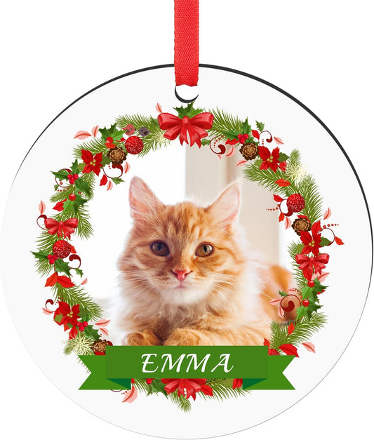 Personalized Dog Photo Christmas Ornaments 2025, Puppy Dog Cat First Christmas Ornaments, Pet