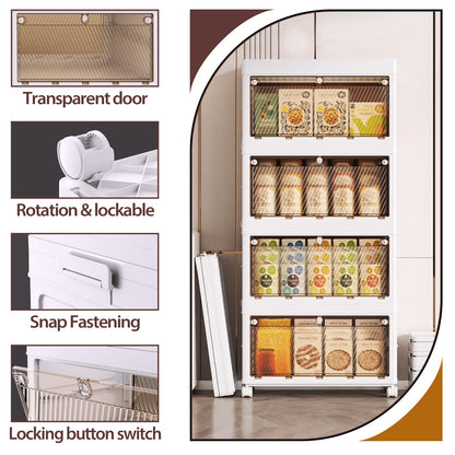 QudraKast 4-Tier Stackable Plastic Storage Bins - 37QT Stackable Storage Bins - Closet Organization