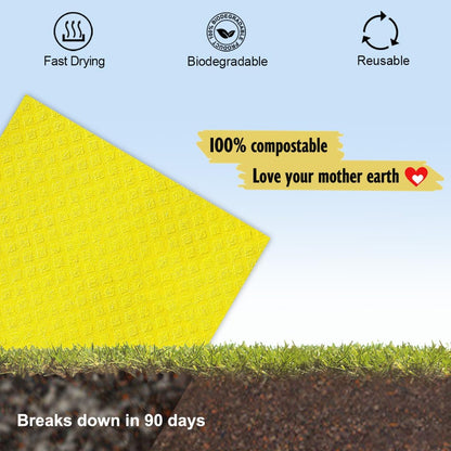 Swedish Dishcloths for Kitchen | 6 Pack Dish Towels Cellulose Sponge Cloths | Non-Scratch Reusable Paper Towels Washable | No Odor Fast Drying Swedish Cloths, Multicolor