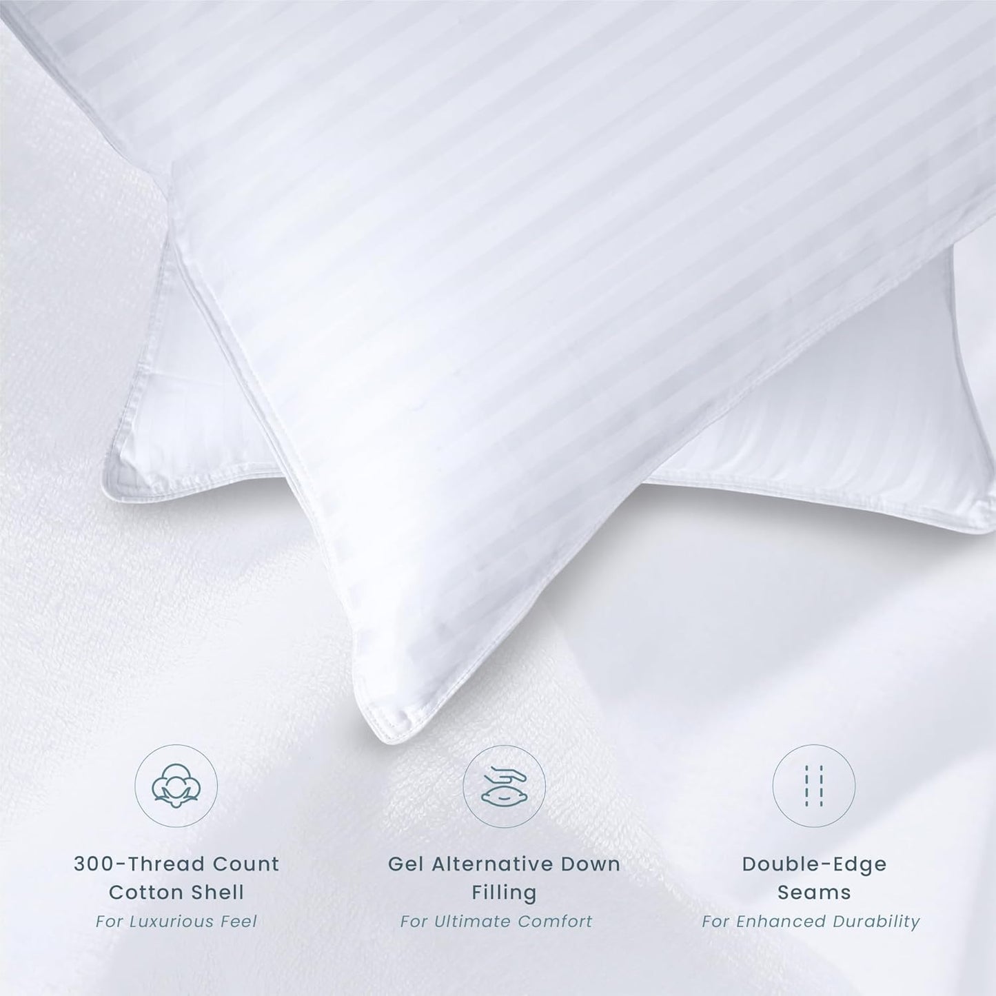 Threadmill Soft Bed Pillows King Size Set of 2 | Down Alternative Cooling Soft Pillows for Sleeping | 20 x 36 Hotel, King Size Pillows 2 Pack for Back, Stomach or Side Sleepers