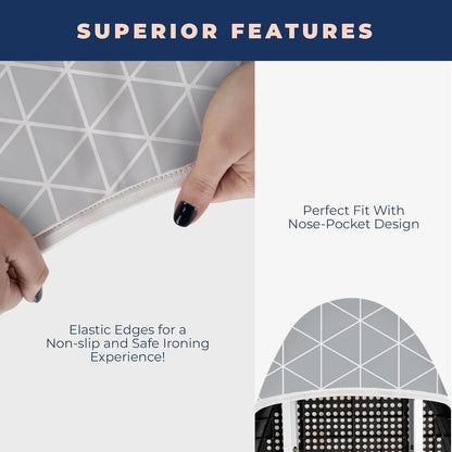 Happhom 13 x 43 Ironing Board Cover and Pad Extra Thick Heavy Duty Padded with Extra White Superior Felt Scorch and Stain Resistant with Elasticized Edges, Compatible with 12"-14" Wide 42"-44" Length