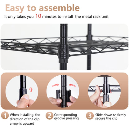 FDW 6 Tier Wire Shelving Units Adjustable Metal Storage Rack 23L x 13W x 59H NSF Pantry Shelves