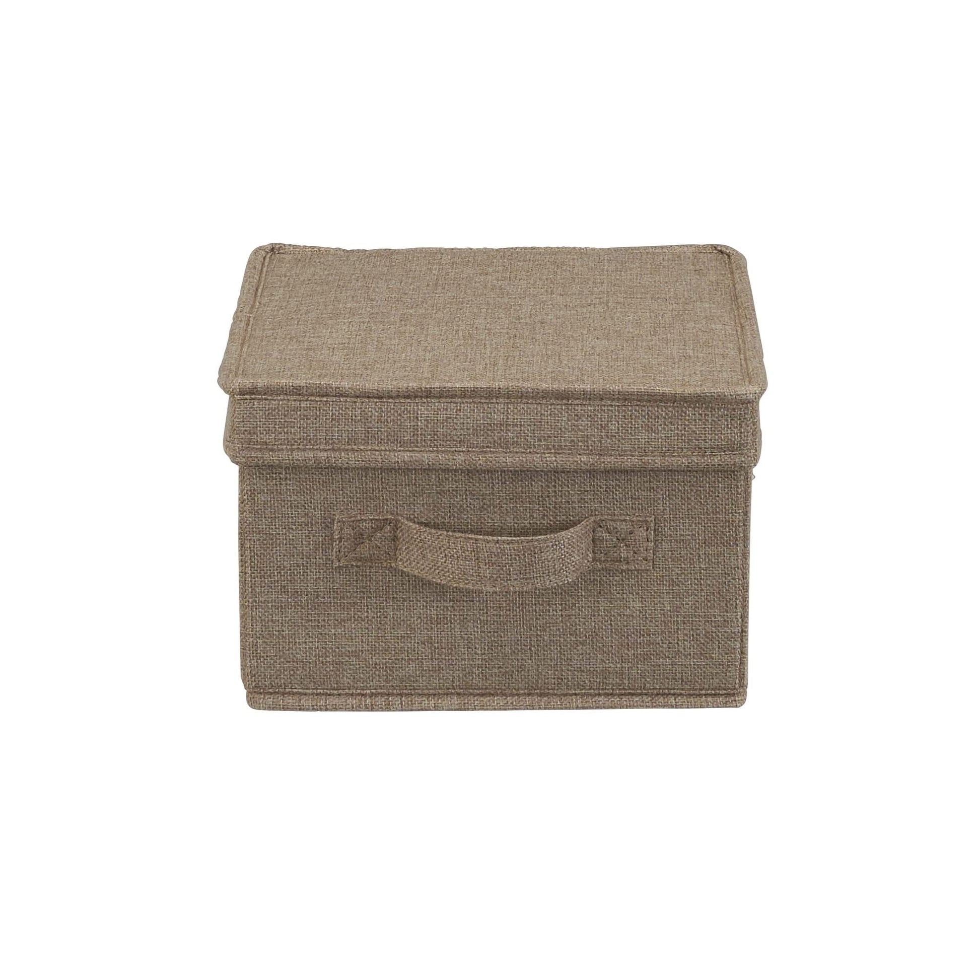 Household Essentials Medium Fabric Storage Bins with Lids, Latte, Set of 2