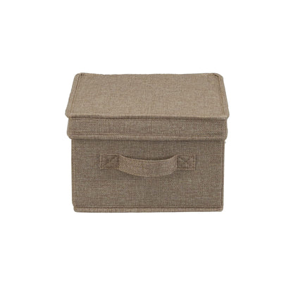 Household Essentials Medium Fabric Storage Bins with Lids, Latte, Set of 2