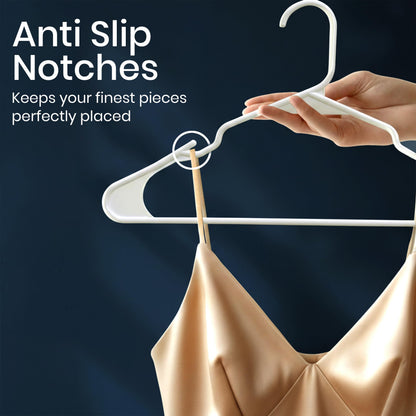 Utopia Home Plastic Hangers 50 Pack – Space Saving Clothes Hanger White