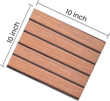 IZODEKOR 3D Wood Effect Wall Panels - Faux Wood Paneling for Living Room, Kitchen, Bathroom and More | Natural Wood Look | Easy Application | Chestnut Shell Wood (10" x 10")