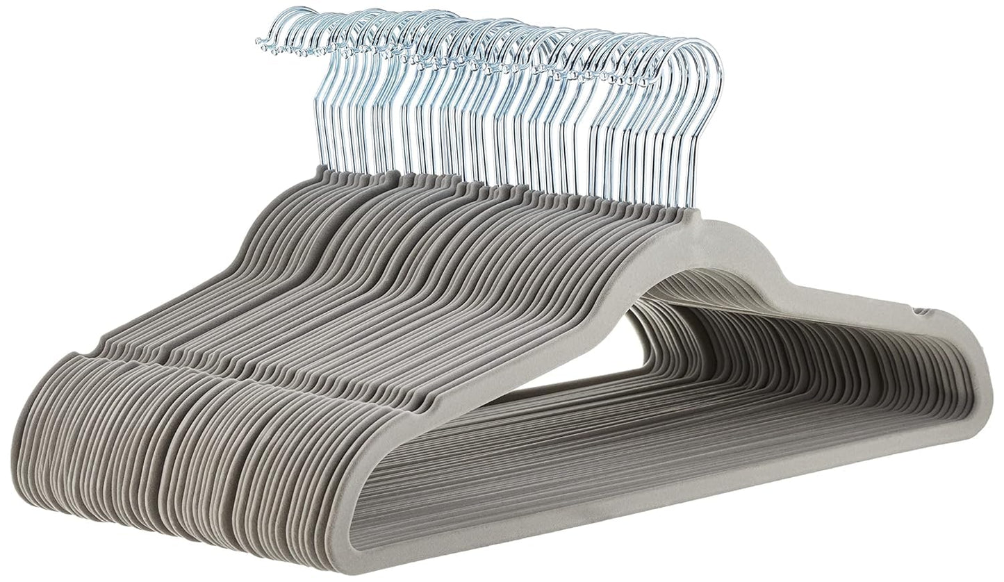 Amazon Basics Slim Velvet Non-Slip Space Saving Suit Clothes Hangers, Closet Organizer