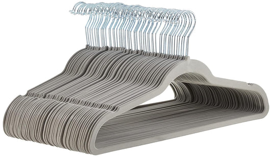 Amazon Basics Slim Velvet Non-Slip Space Saving Suit Clothes Hangers, Closet Organizer