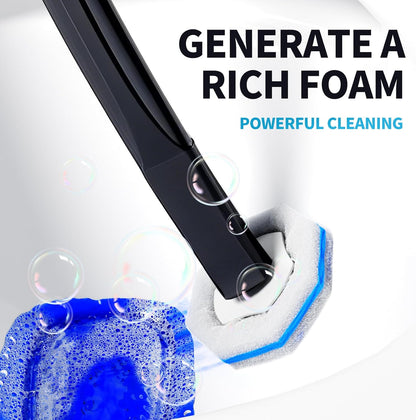 Disposable Toilet Brush with 50 Wand Cleaner Refills Pads，Wall Mounted Toilet Bowl Holder Set，Toilet Cleaning System Starter Kit，Bathroom Cleaning System for Sink Bathtub Wash Basin