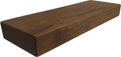 joelsantiques - 18 Inch Wooden Floating Shelves for Wall - 18x6x2 in - Made of Natural Wood - Short Heavy Duty Rustic Wall Shelves for Bedroom - Perfect for Bathroom, Kitchen - Medium Brown
