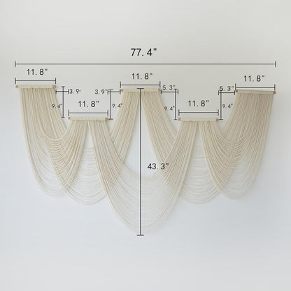 IOWER Macrame Wall Hanging Large Wall Home Decor Modern Fiber Wall Art Geometric Decoration Headboard Living Room Bedroom Backdrop