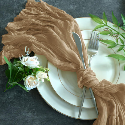 Sioloc Nude Cheesecloth Table Runner Fall Autumn Decor for Home 10ft Table Cloth for Tea Wedding Birthday Party Baby Bridal Shower Halloween Thanksgiving