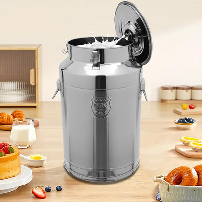 Stainless Steel Milk Can, 304 Stainless Steel Pail 20Gal Milk Can with Sealed Lid, 76L Hanging Lid Metal Milk Jug Bucket for Oil Tea Wine