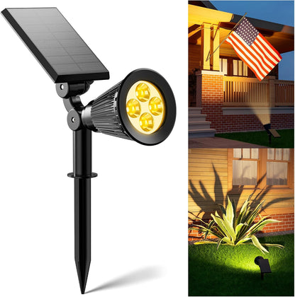 Solar Spot Lights Outdoor Waterproof for Flag, Tree, Plant, Sign, Statue, Mailbox, Bright LED Outside Landscape Flood Spotlights for Ambient Uplighting Yard, Garden, House, Backyard, Patio, Pathway