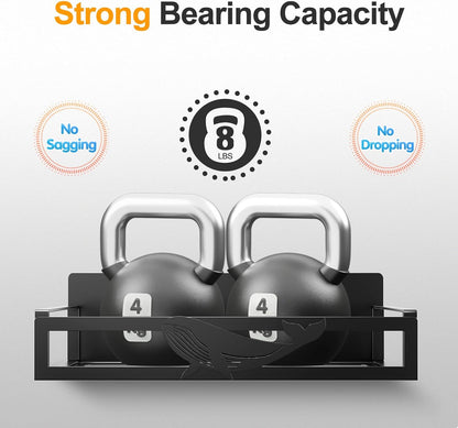 Magnetic Spice Rack for Refrigerator, 2-Pack Metal Spice Organizer for Kitchen Storage Organization, Magnetic Shelf for Fridge Space Saving Seasoning Organizer, Black