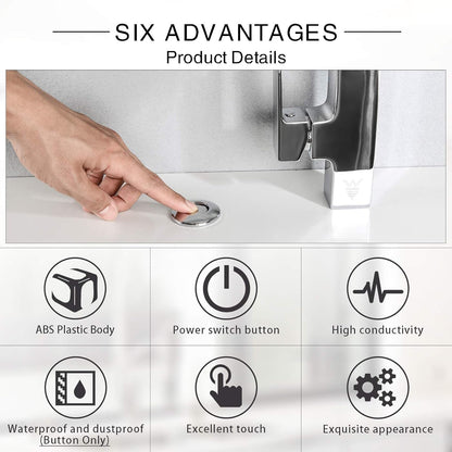 Garbage Disposal SinkTop Air Switch Kit with Long Button,Brass Made Cover,Chrome