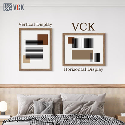 VCK 18x24 Poster Frame 3 Pack, Brown Walnut Wood Picture Frame, Exclusive Wood Grain, Wall Mounting Hanging