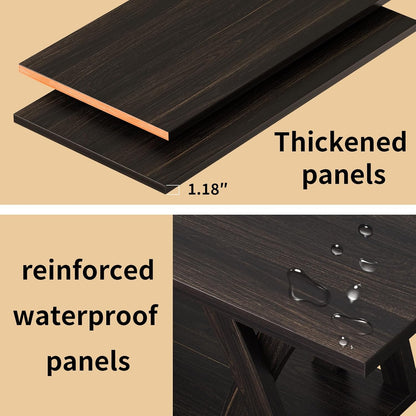 47” Wood Coffee Tables for Living Room Rustic Stands with Storage Shelf Brown Coffee Tables for Living Room. Farmhouse Center Stands with Shelf Farmhouse Rectangle Center Table