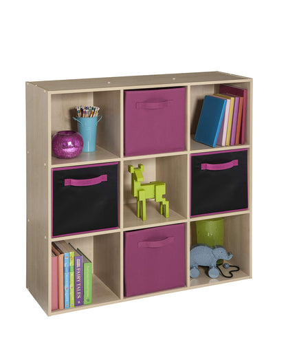 ClosetMaid Cubeicals 9 Cube Storage Shelf Organizer Bookshelf, Square Shape, Easy Assembly - Birch