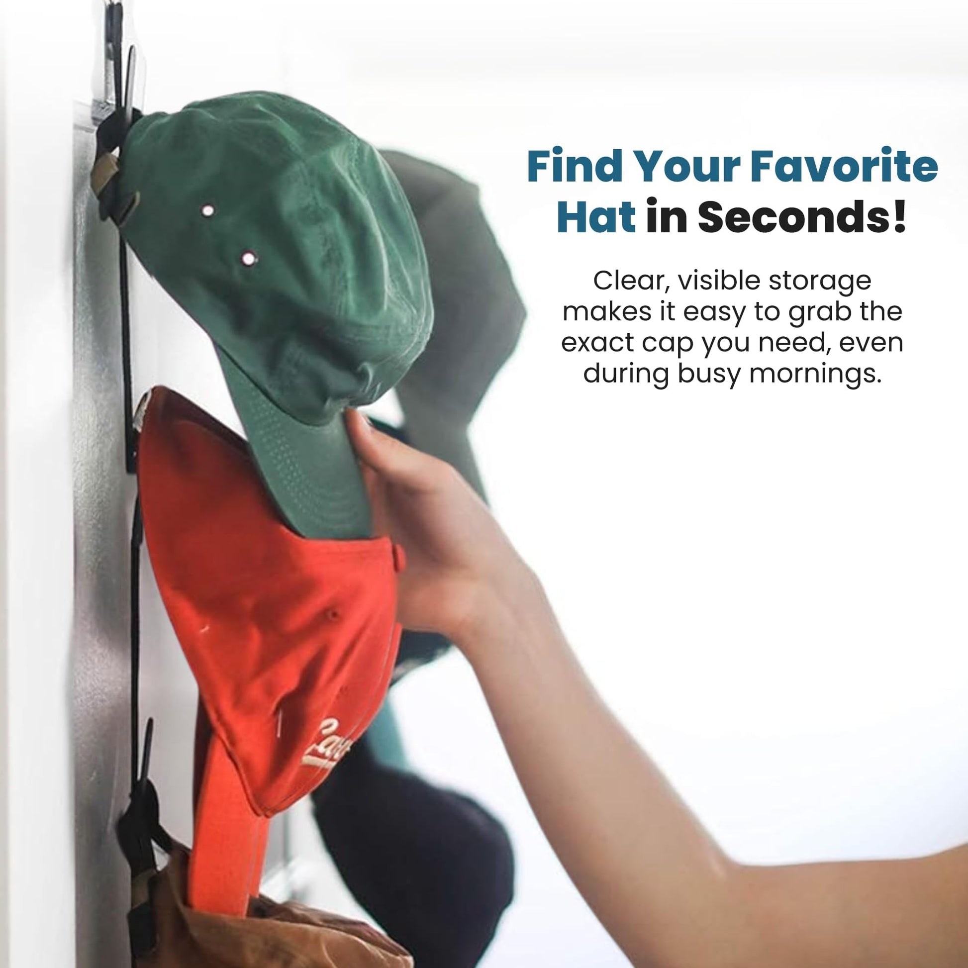 Jokari Over the Door Organizer, 2 Pack, Holds Up to 16 Hats