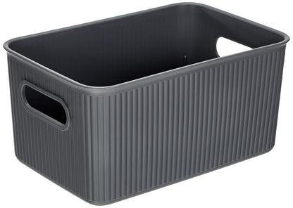 TATAY Baobab Multi-purpose Storage Basket Medium with Capacity for 5 Litres, Grey Anthracite, 18.1