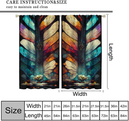 Stained Glass Curtains,Vintage Magical Colorful Abstract Art Home Decor Drapes for Bedroom Living Room Kitchen Window Treatment 2 Panels Set Total Size 42" W X 54" L Inch