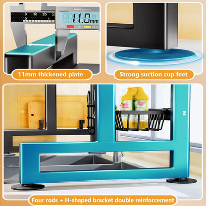 Home Furnishing Over The Sink Dish Drainer Drying Rack 3 Tier Over Sink Dish Rack for,oversink Dish Dry Rack,Space Saving Dish Drying Rack,Kitchen Sink Organizer countertop(White,95cm/37.4in)