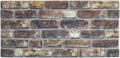 Dundee Deco 3D Wall Panels Faux Brick - Cladding, Grey Brown Stone Look Wall Paneling, Styrofoam Facing for Living Room, Kitchen, Bathroom, Balcony, Bedroom, Set of 10, Covers 53 sq ft