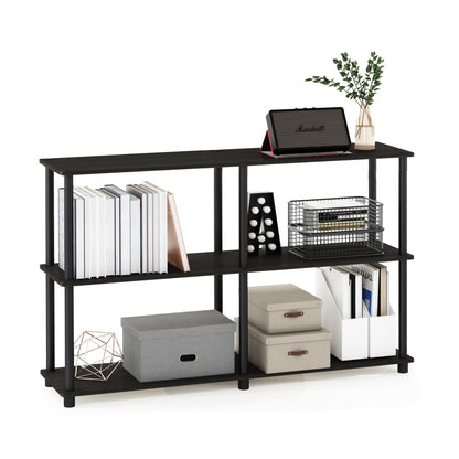 Furinno TURN-N-TUBE Storage Shelves, 3-Tier 47.4 Wide Book Shelf, Corner Shelf, Toolless Open