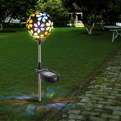 WNP Outdoor Christmas Solar Stake Light Decoration Garden Waterproof,Colorful Glow Solar Powered Flower Ball Light Decorative Outdoor Landscape Solar Absorbed Lights for Yard,Path
